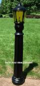 Halloween Post Lantern with Flickering Light Bulb