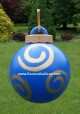 Lighted Christmas Ball - Blue with Swirl Design