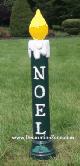 Painted Noel Candle - Green