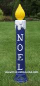 Painted Noel Candle - Blue