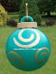 Lighted Christmas Ball - Green with Swirl Design