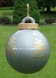 Lighted Christmas Ball -  Silver with Tree Design