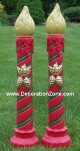Red Candles with Gold Pinecones {Set of 2}