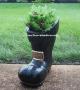 Santa Boot with Holly - Black