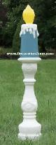 Victorian Blue Candle with White Base
