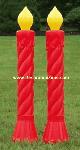 Red Swirled Candles {Set of 2}