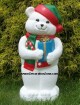 Teddy Bear with Gift - White with Red and Green Scarf