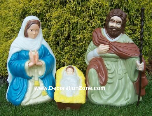 Giant 3 piece Nativity Scene with Kneeling Joseph