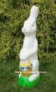White Easter  Bunny with Basket of Eggs