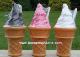 3 Small Swirled Ice Cream Cones w/Straws