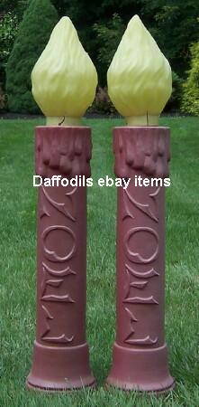 USED LARGE RED CHRISTMAS NOEL CANDLES SET BLOWMOLD #4